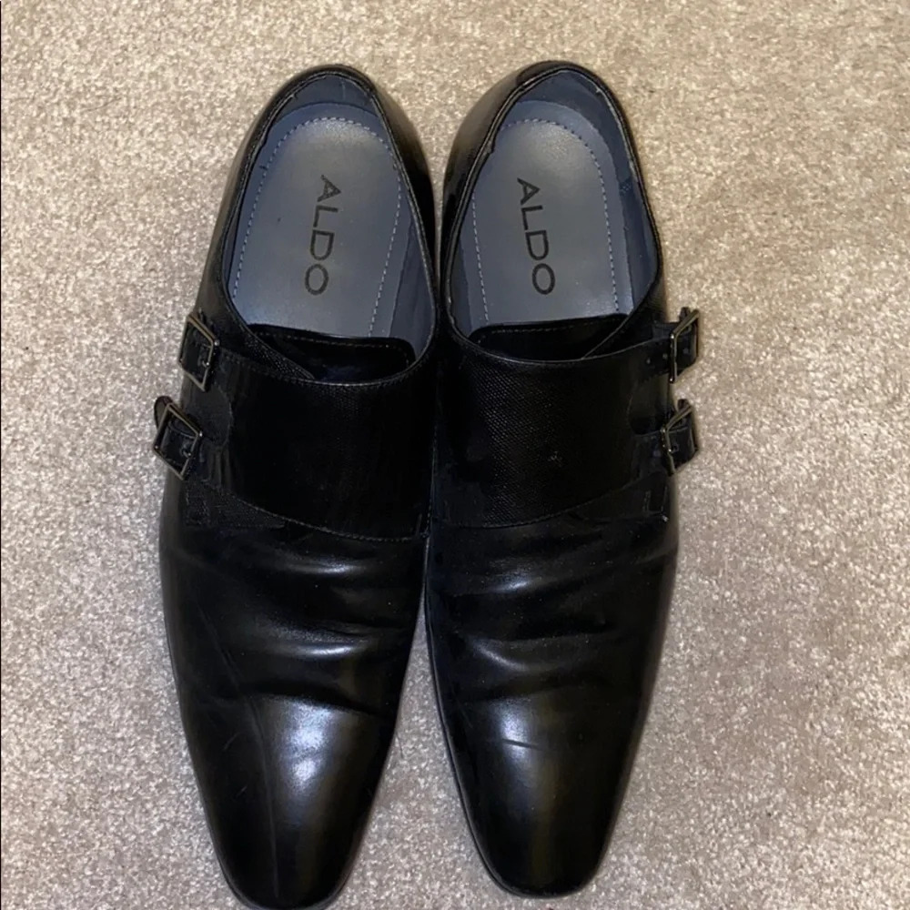 Aldo black leather men shoes 13